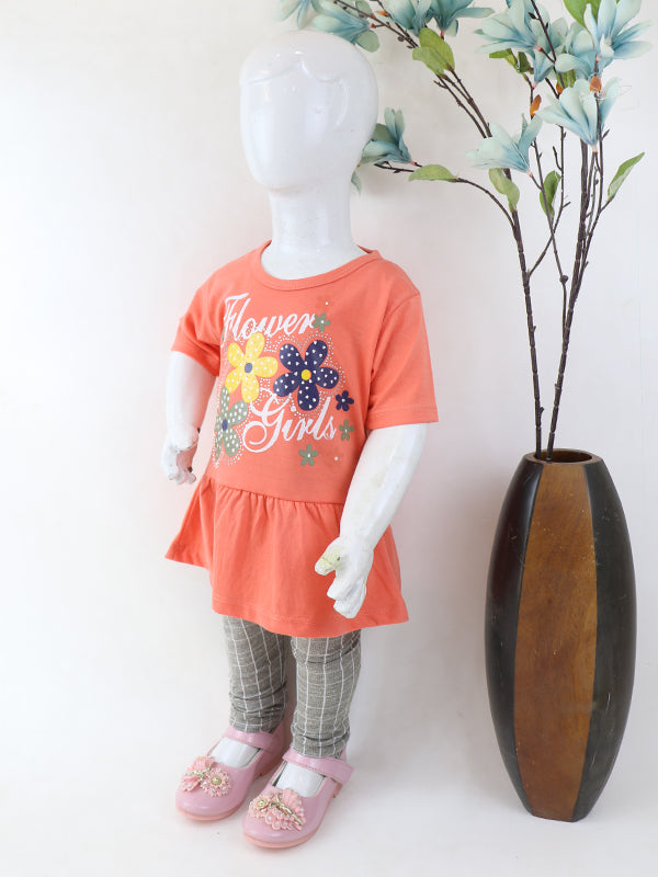 GS33 Girls Suit 1Yr - 4Yrs Flower Peach