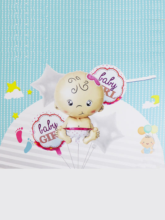 Birthday Foil Balloon 3 Pcs - Baby Girl