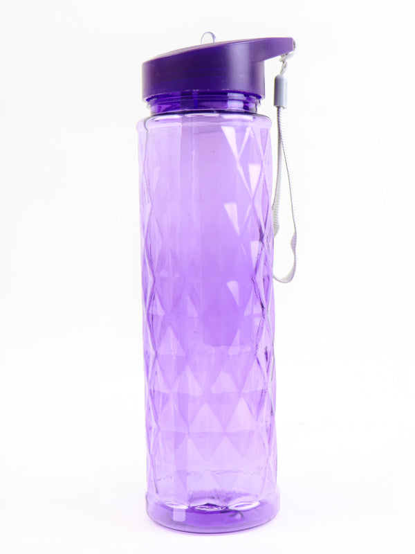 Transparent Reusable Water Bottle Diamond- Purple