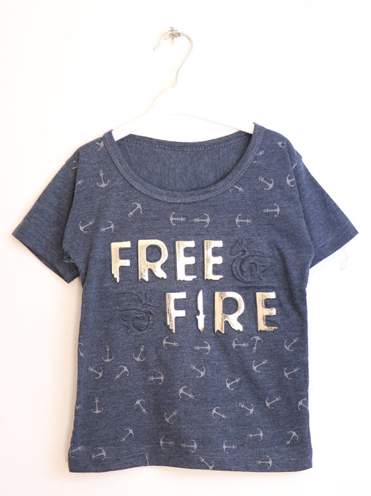 TB01 Boy T-Shirt 3 Yrs - 8 Yrs Free Fire Grey