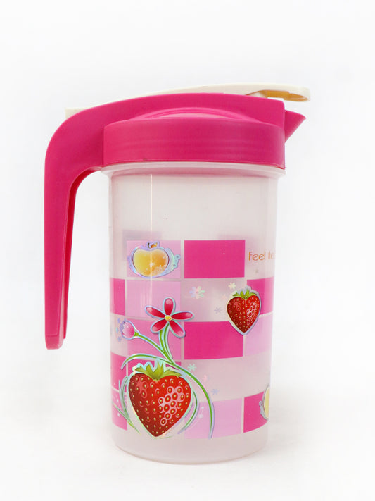 Plastic Printed Water Jug Pink