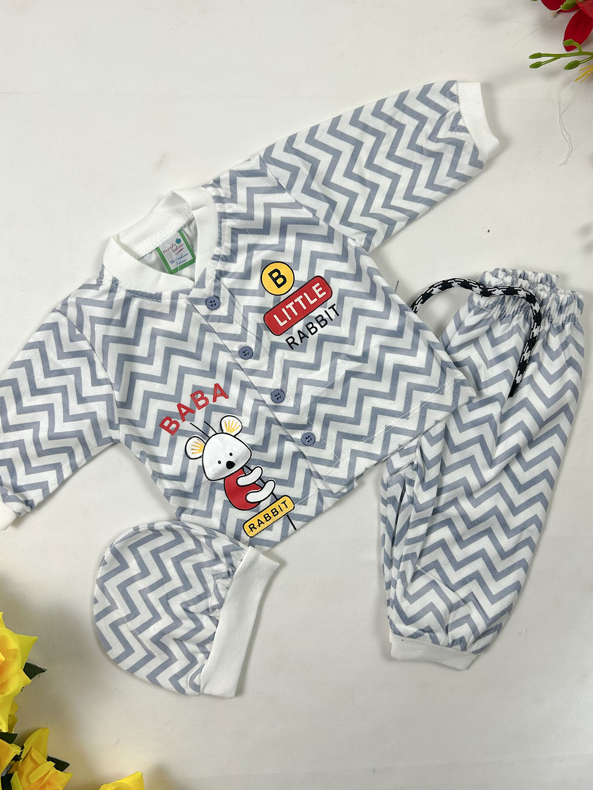 0Mth - 3Mth Grey Baba Suit For Newborn NBS831