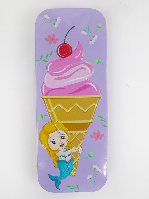 PB11 Metal Pencil Box For Kids Ice Cream Light Purple