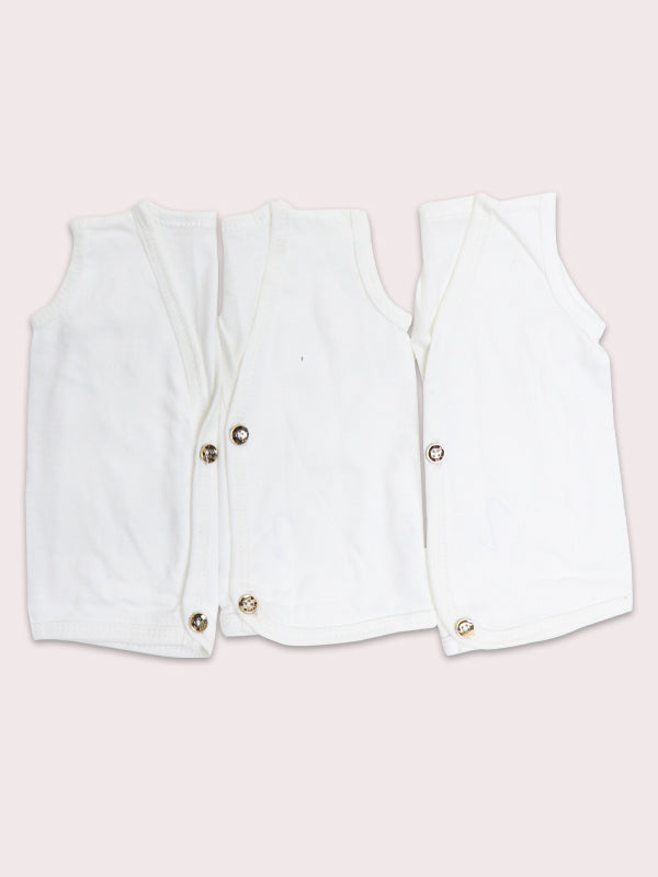 Pack Of 3 Newborn Inner Sleeveless Vest White