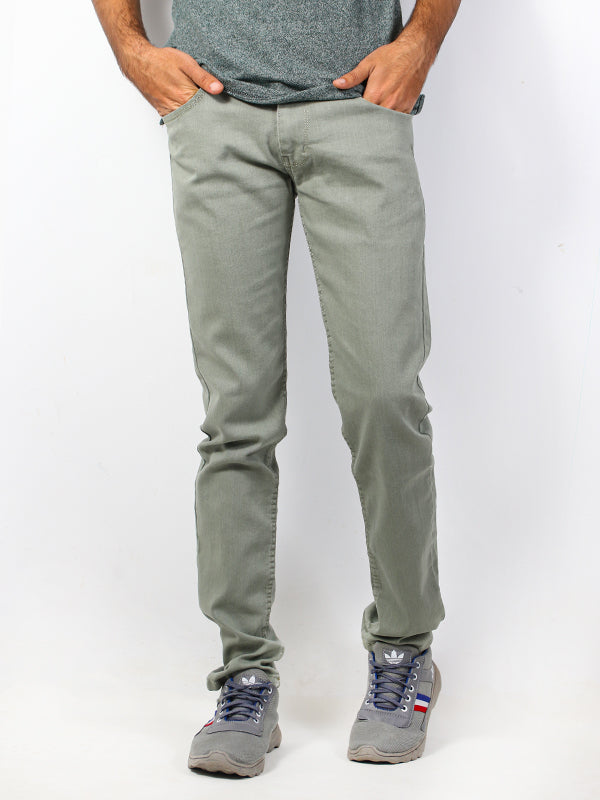 Men's Regular Fit Stretchable Denim Jeans Light Green
