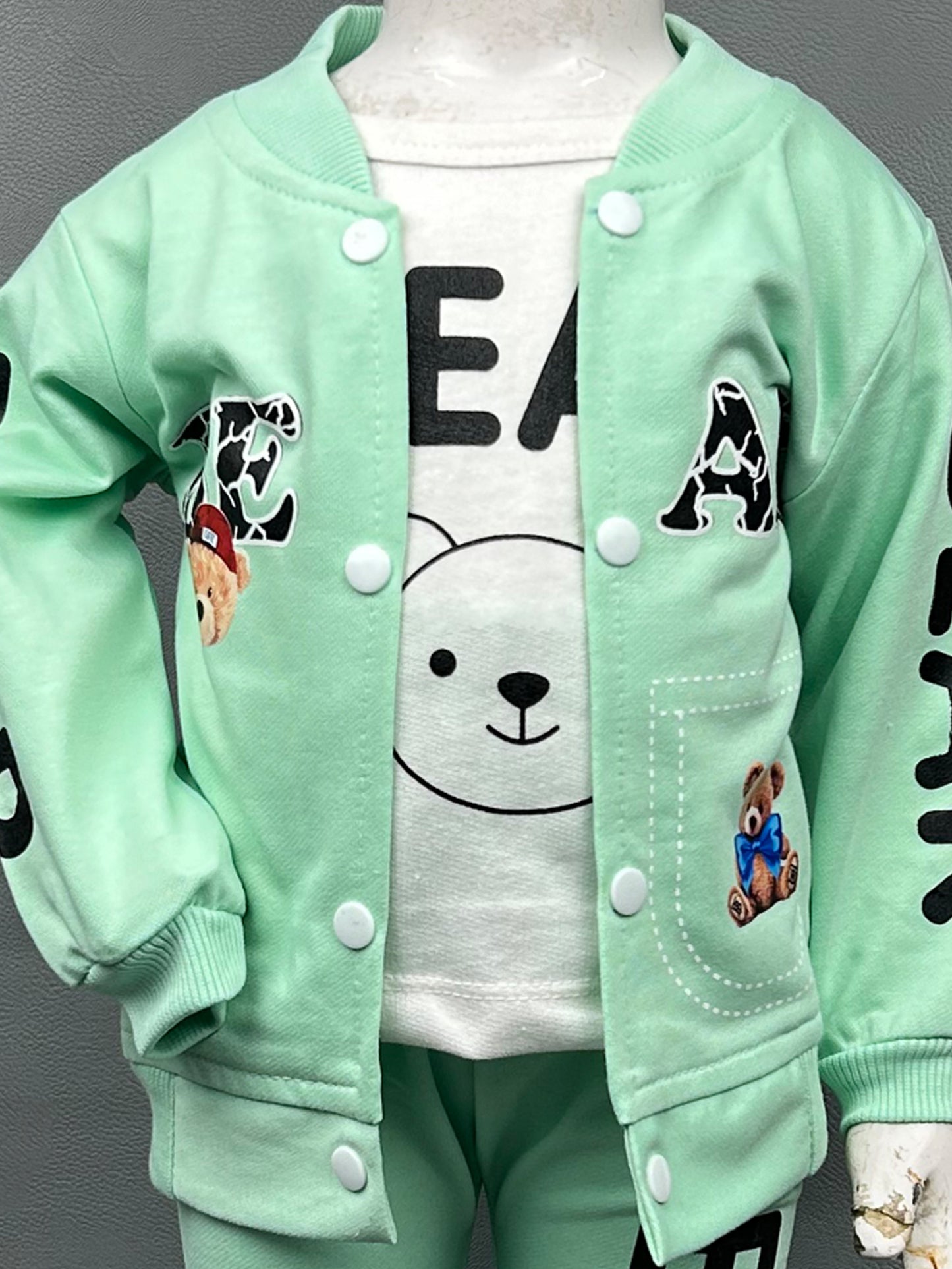 2Yr - 5Yrs Bear Light Green Suit For Kids TG BS212