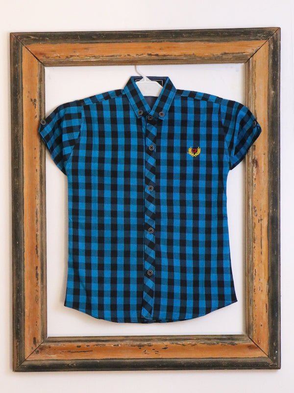 AZ Boys Casual Shirt 5Yrs - 12 Yrs Blue Check