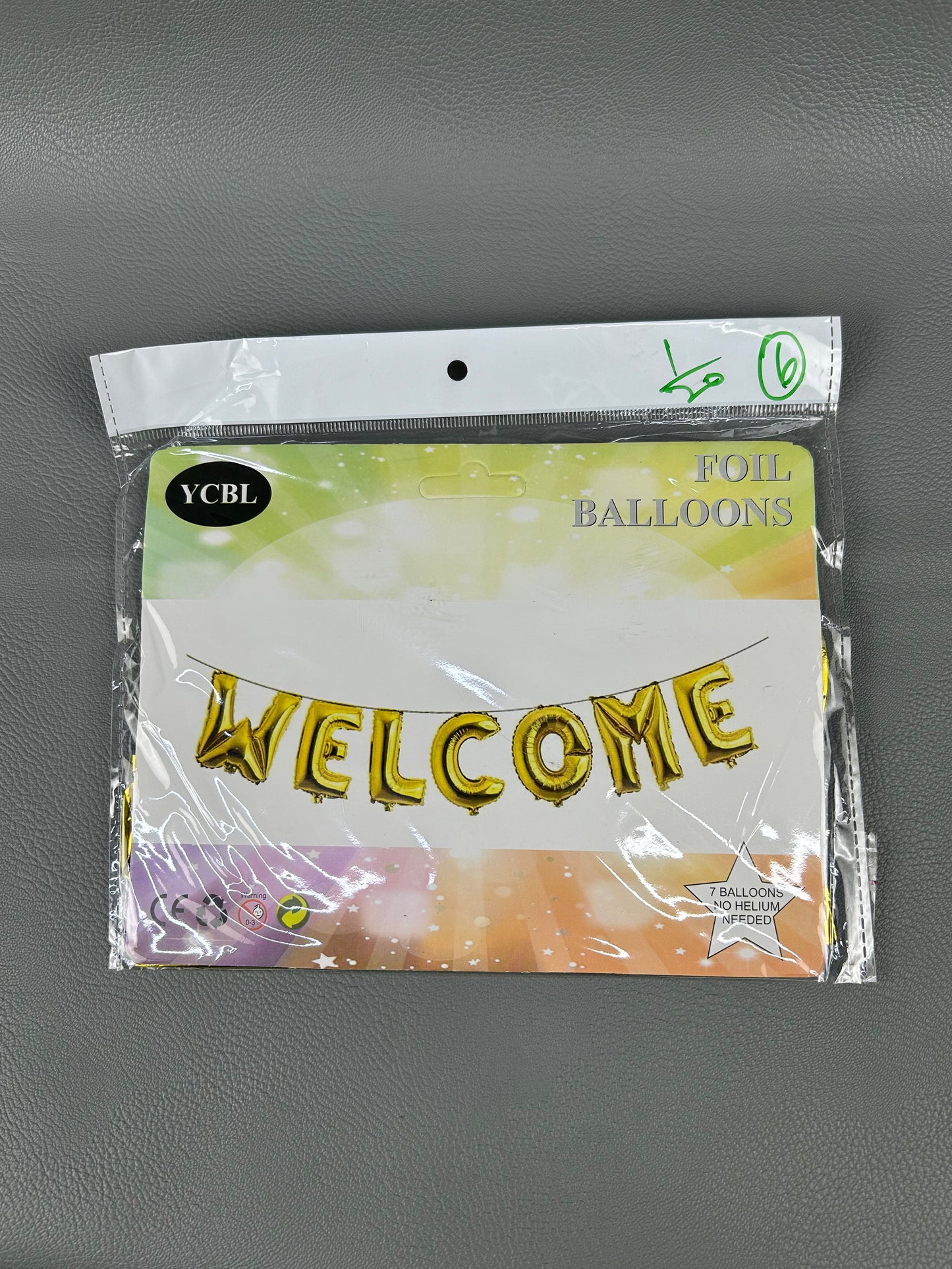 Pack Of 7Pcs Golden Welcome Baby Shower Balloons Set BP48