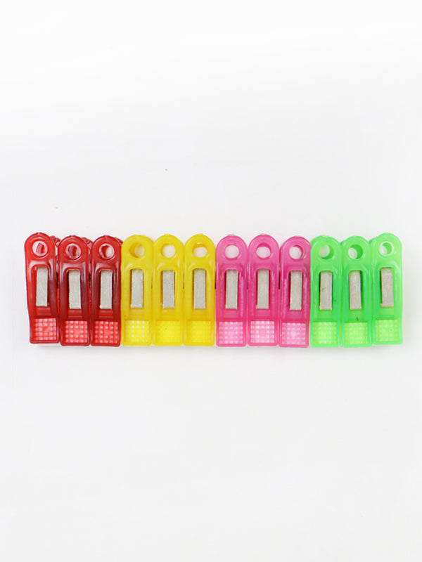 Pack of 12 Cloth Hanging Clips Clothpegs Multicolor