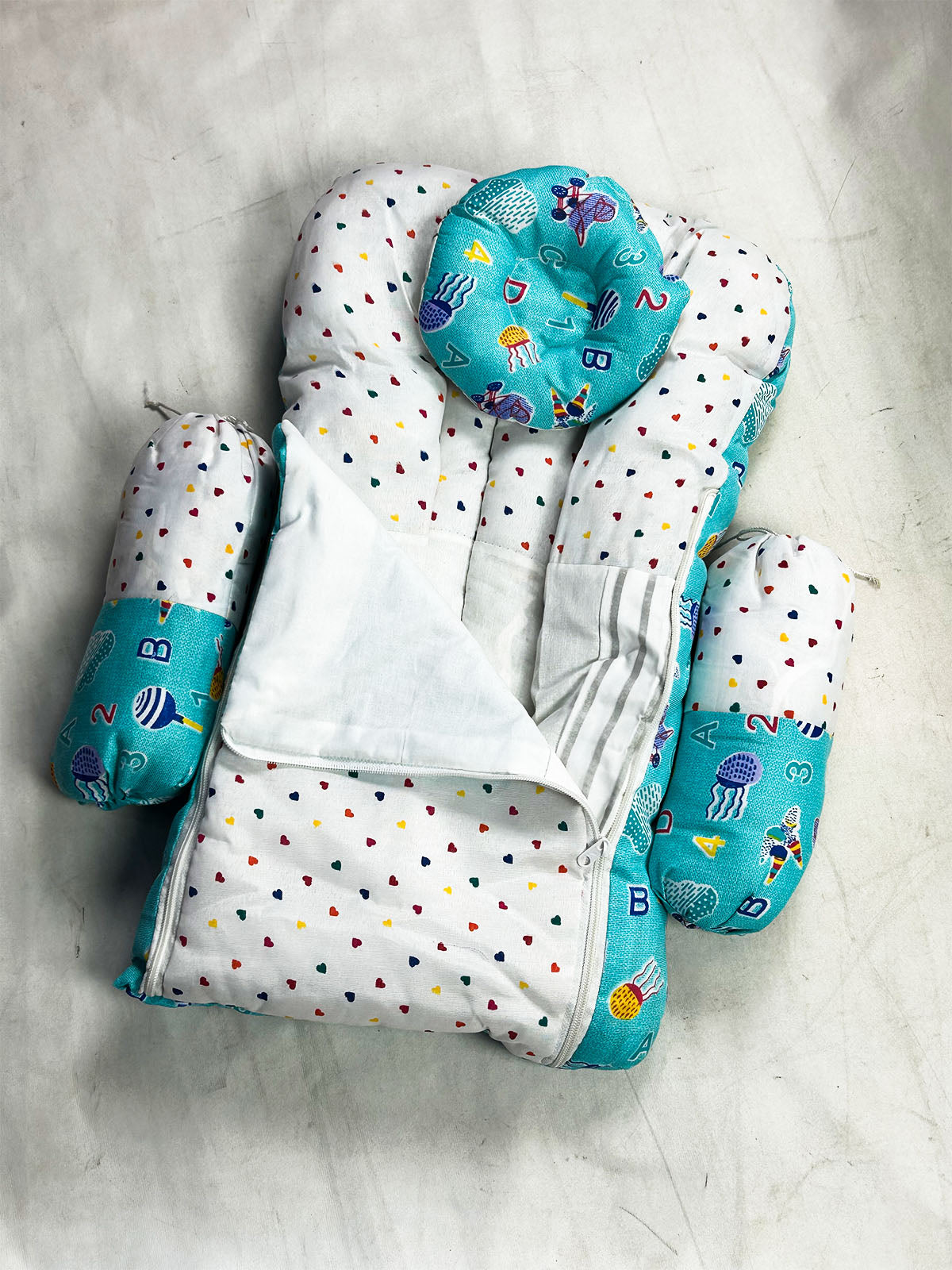 0Mth - 3Mth Light Sea Blue 4Pcs Gift Set for Newborn NBGS395