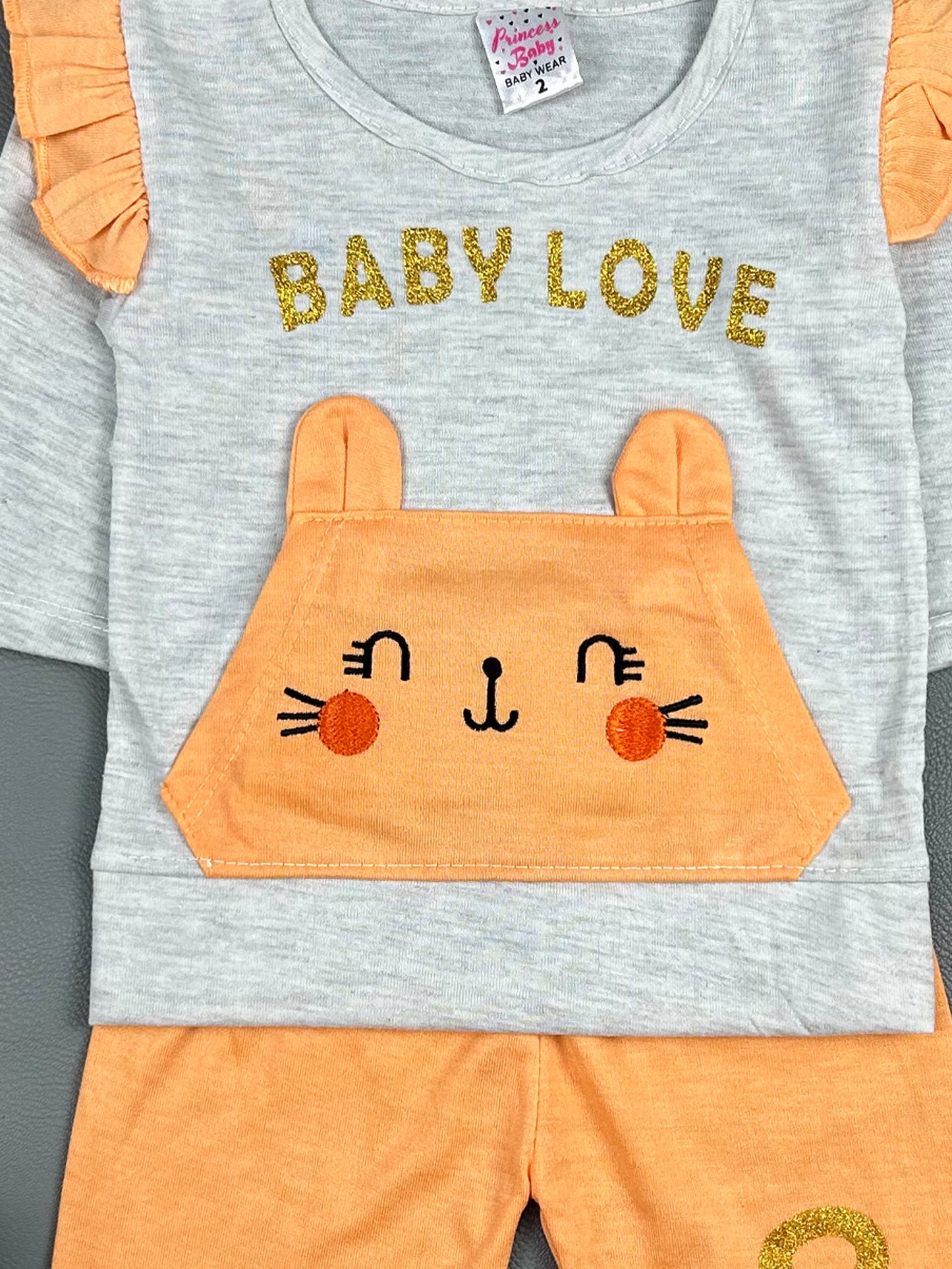 3Mth - 9Mth Love Light Orange Baby Suit For Newborn NBS259