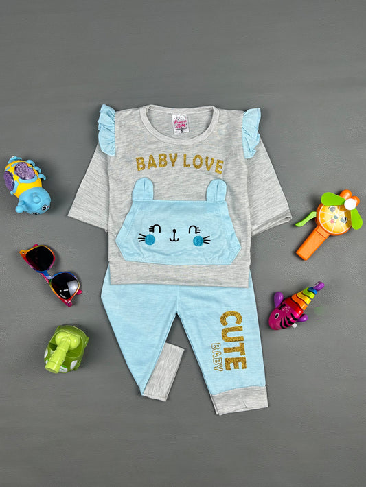 3Mth - 9Mth Love Light Blue Baby Suit For Newborn NBS260