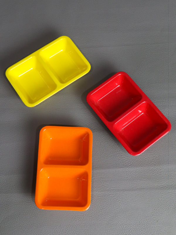 Pack Of 3 Multicolor Melamine Small Sauce Ramekins D-02