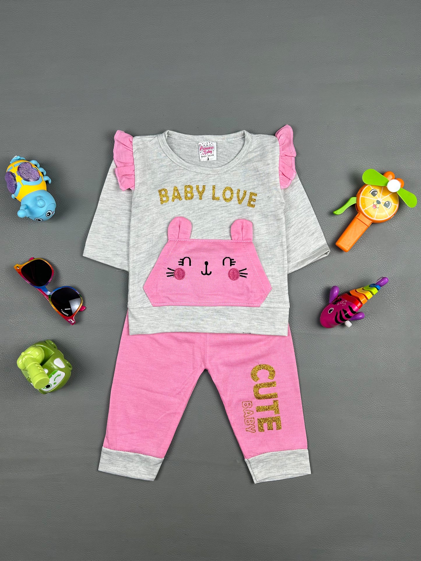 3Mth - 9Mth Love Pink Baby Suit For Newborn NBS261