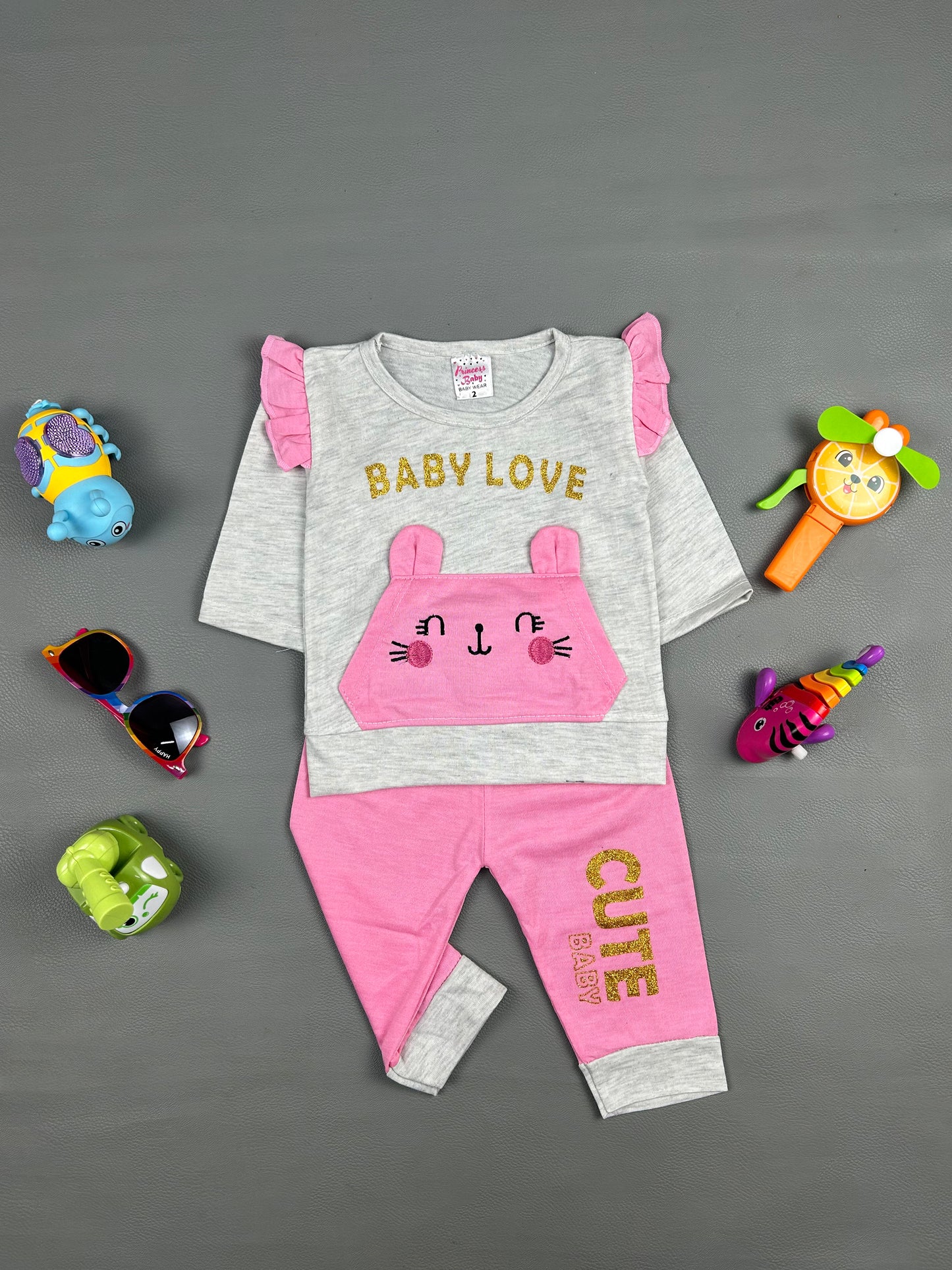 3Mth - 9Mth Love Pink Baby Suit For Newborn NBS261