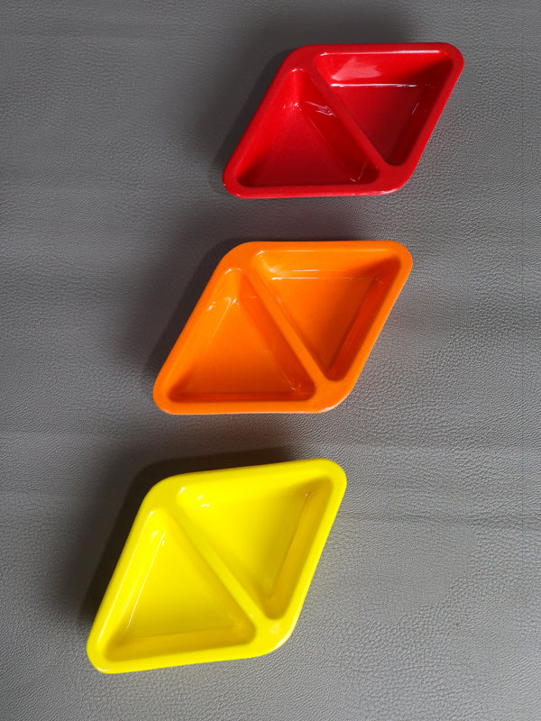 Pack Of 3 Multicolor Melamine Small Sauce Ramekins D-04