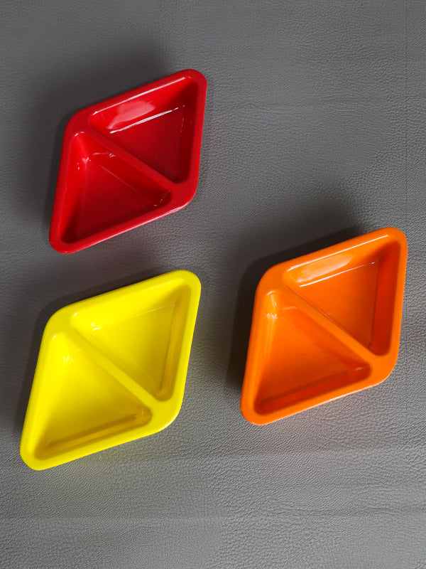 Pack Of 3 Multicolor Melamine Small Sauce Ramekins D-04