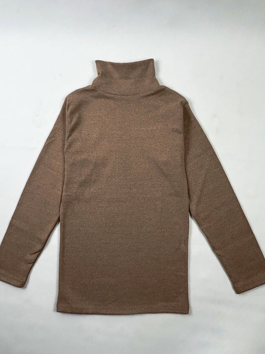 Men's Brown Plain High Neck MH16