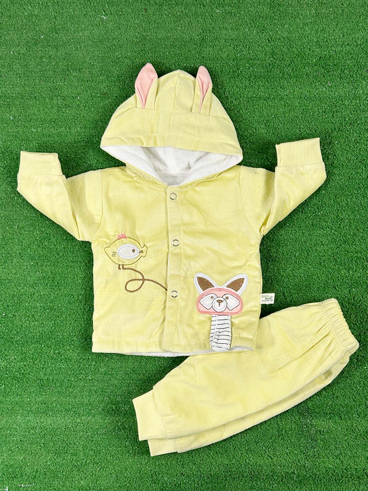 0Mth - 3Mth Fleece Yellow Suit For Newborns NBS648