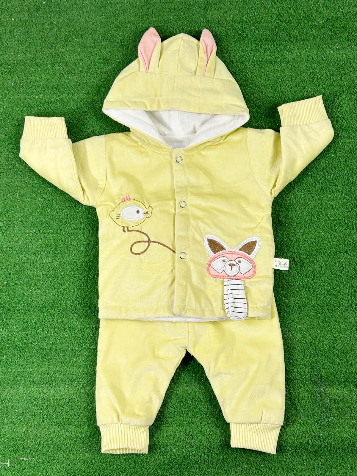 0Mth - 3Mth Fleece Yellow Suit For Newborns NBS648