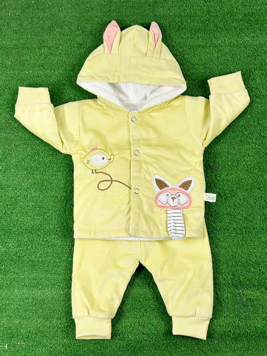 0Mth - 3Mth Fleece Yellow Suit For Newborns NBS648