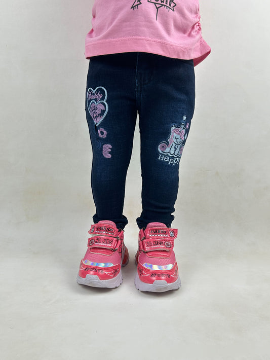 2Yrs - 11Yrs Dark Blue Stretchable Denim Jeans For Girls GJ18