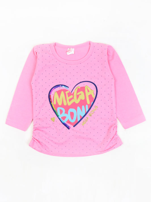 GTS03 MZ Girls T-Shirt 1 Yrs - 4 Yrs Mega Pink