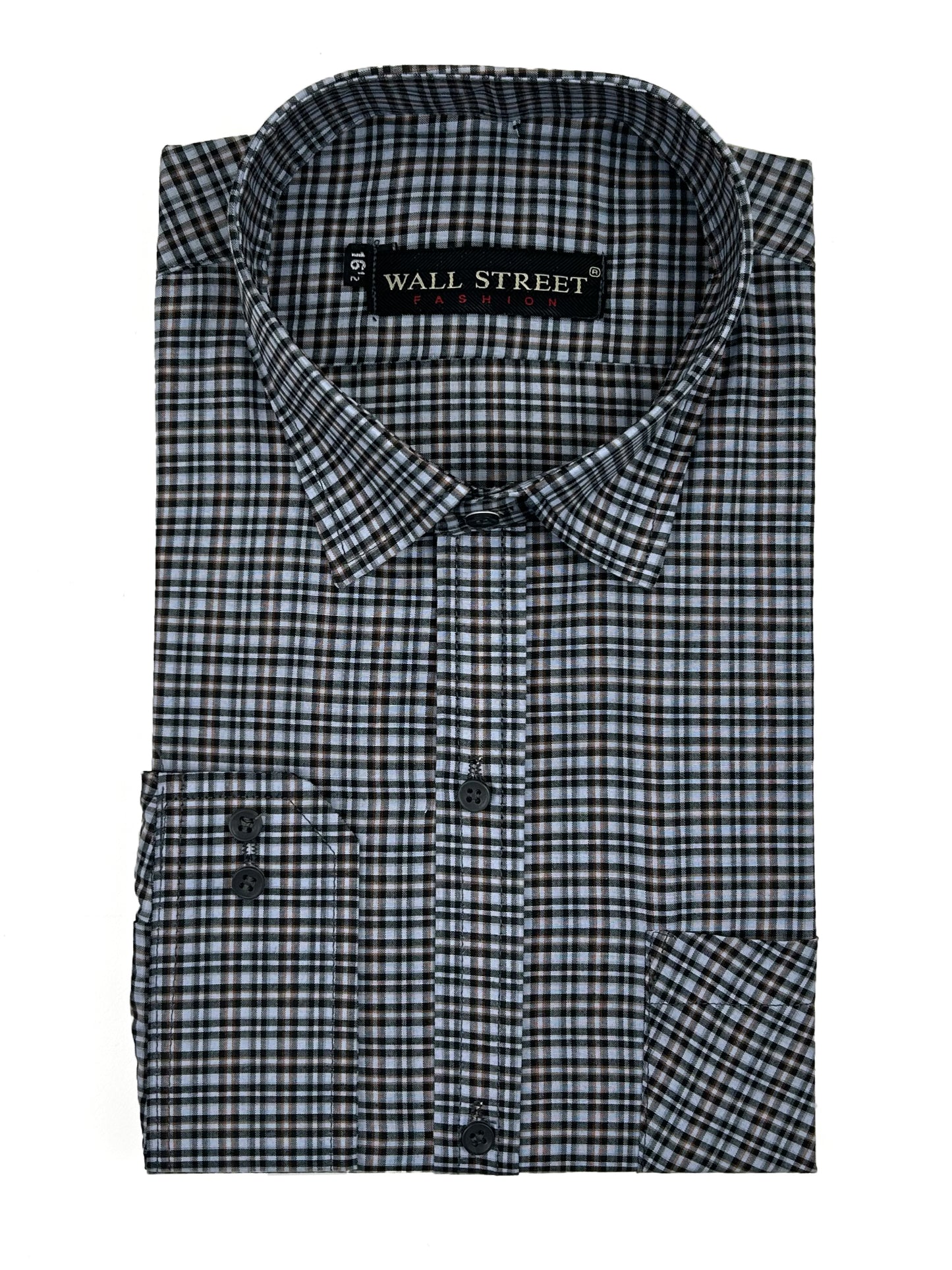 Grey Checks Formal Dress Shirt For Men AZ MFS214