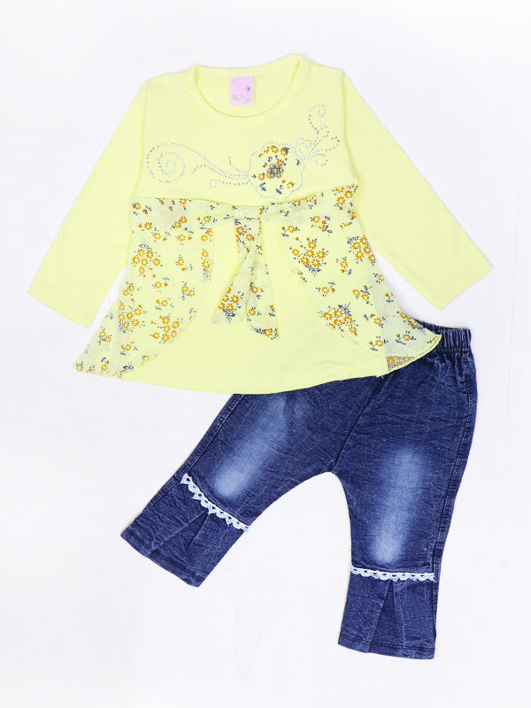 BG Girls Suit 1Yr - 4Yr Flowers Light Yellow 515