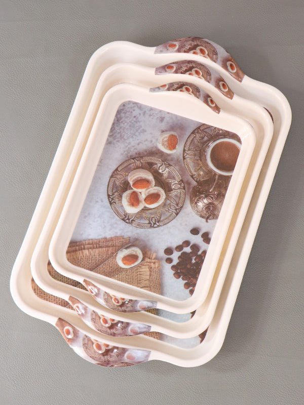 Pack of 3 Melamine Serving Tray D-06