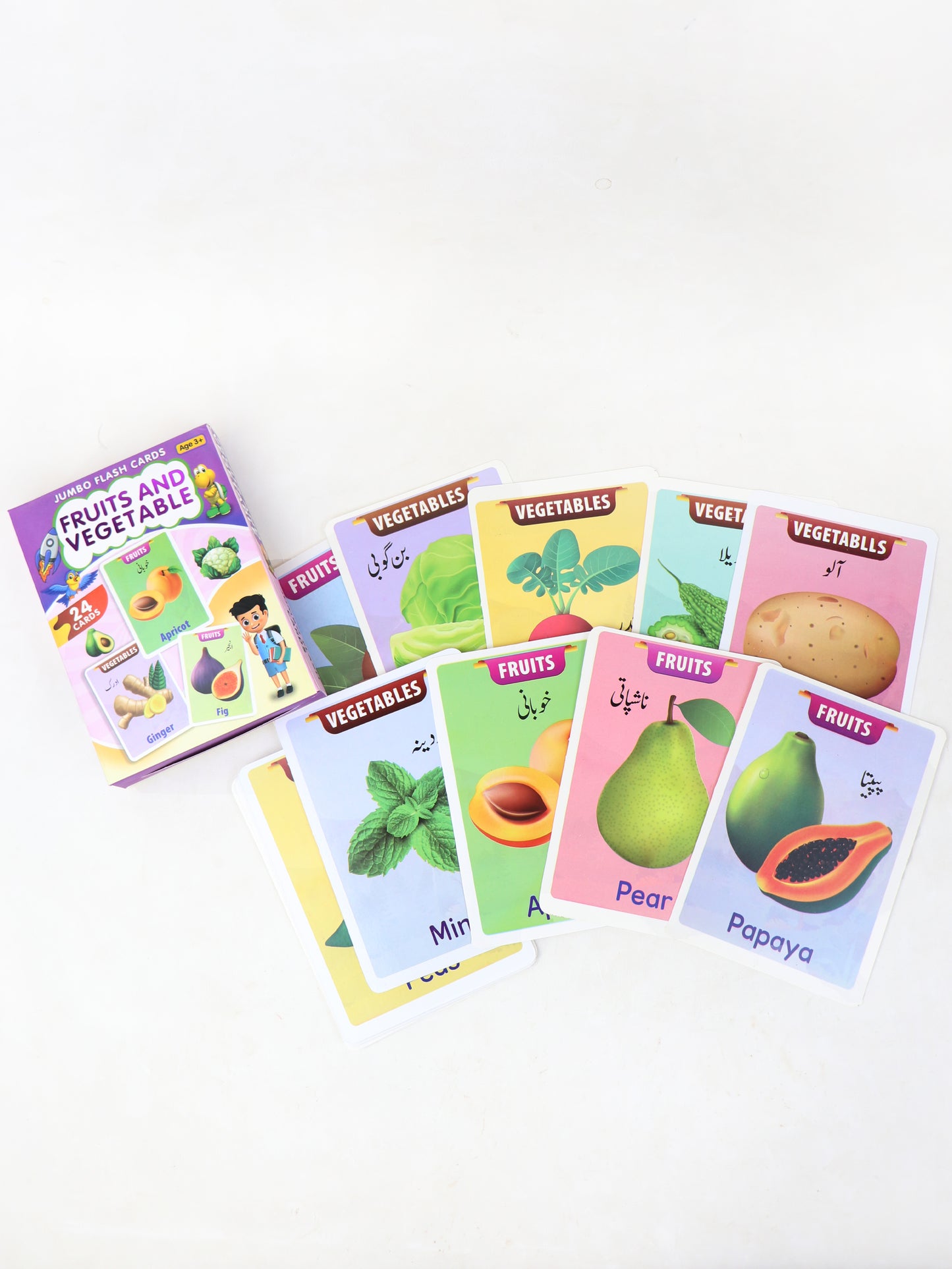 Fruits & Vegetables 24 Jumbo Flash Cards