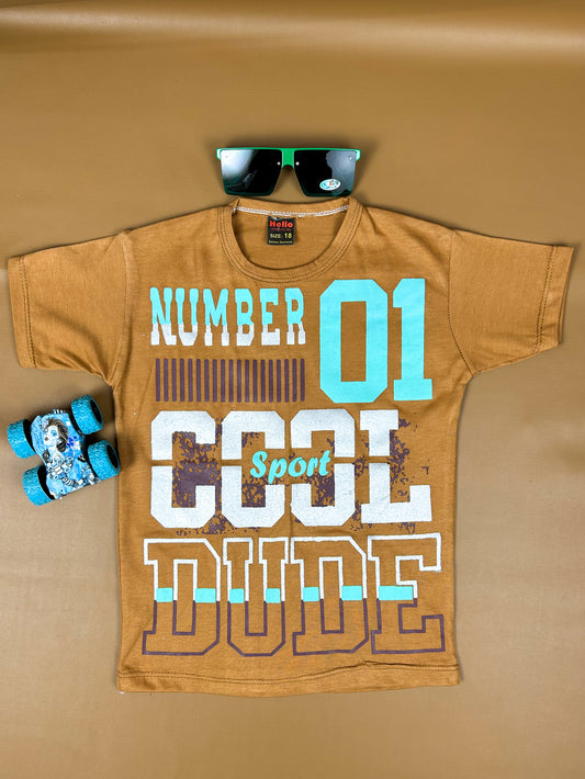 4Yrs - 9Yrs Cool Light Brown T-Shirt For Boys BTS26