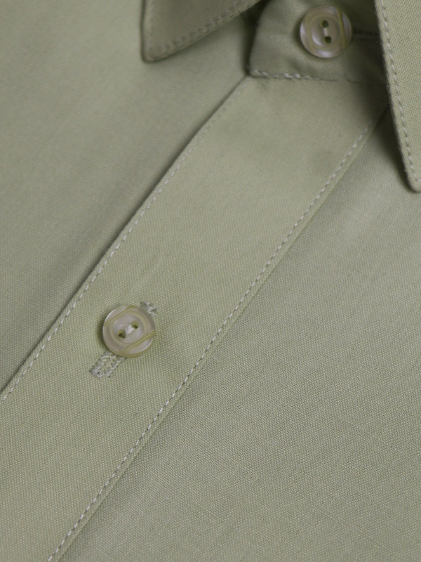 MSK10 540P AM Men's Kameez Shalwar Plain Stitched Suit Shirt Collar Light Green