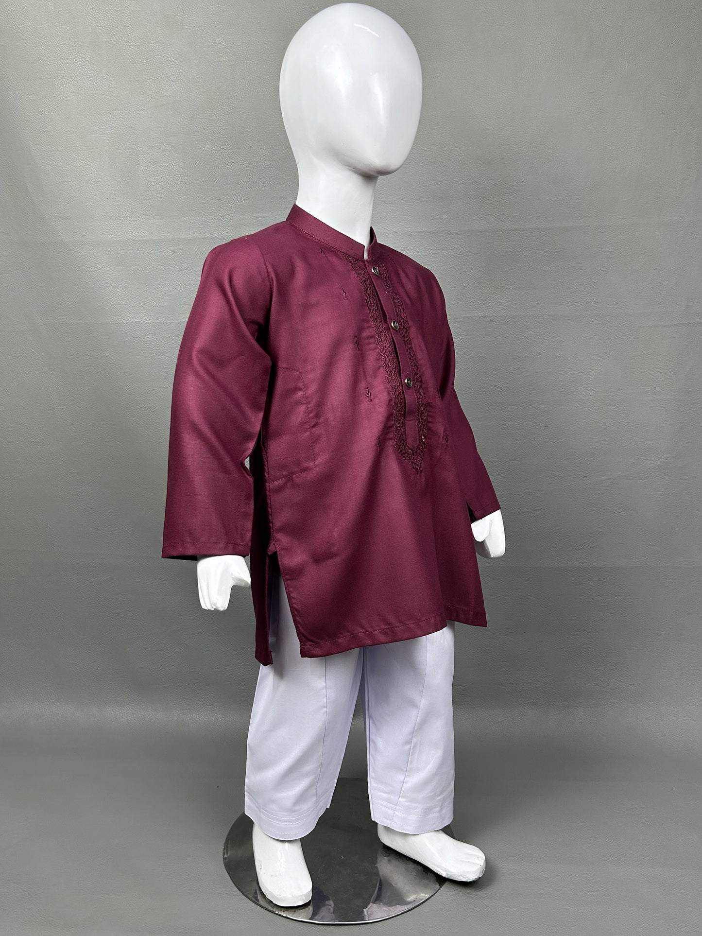 2Yrs - 14Yrs 720 Maroon Kameez Shalwar Suit For Boys AM BKS121