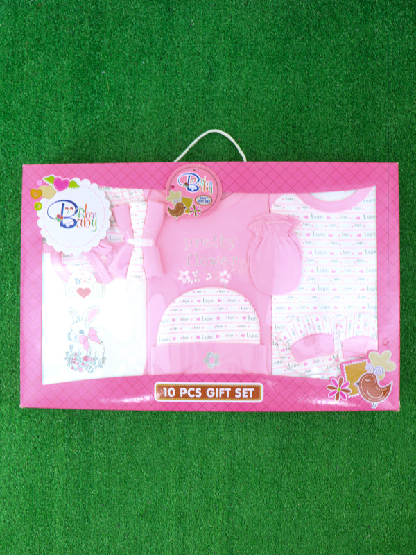 NBGS10 Newborn 10Pcs Gift Set 0Mth - 3Mth Pink