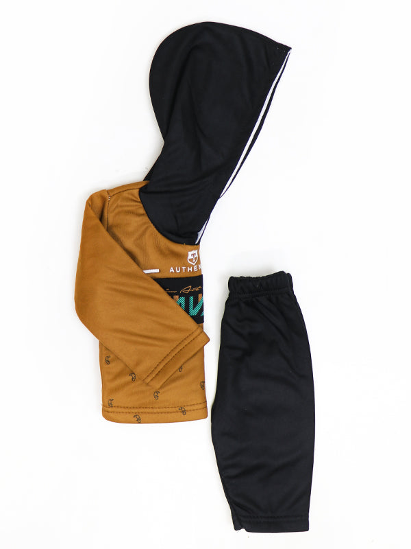 SF Hooded Newborn Baba Suit 3Mth - 9Mth Wave Brown