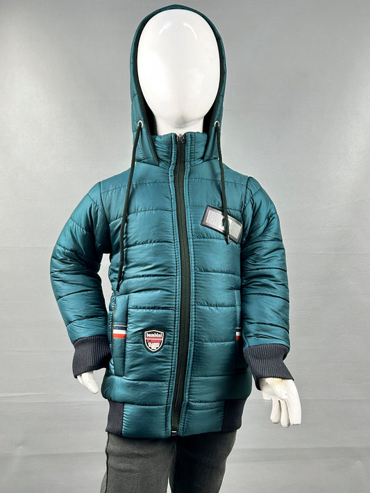 2.5Yrs - 8Yrs Dark Sea Green Puffer Jacket For Boys NKG KJ29