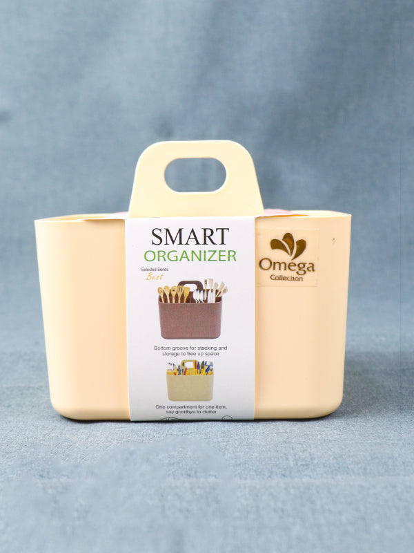 3 Compartments Cream Portable Storage Box