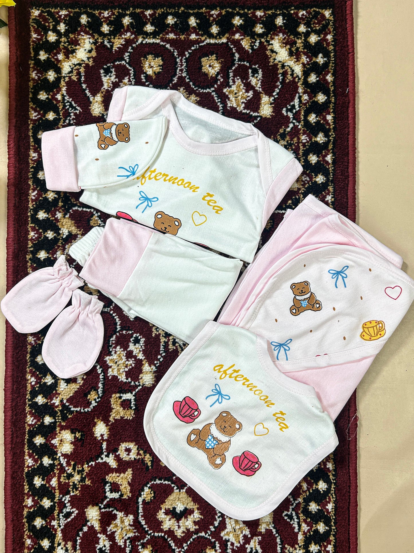 0Mth - 3Mth Teddy Bear 6Pcs Gift Set For Newborn HG NBGS215