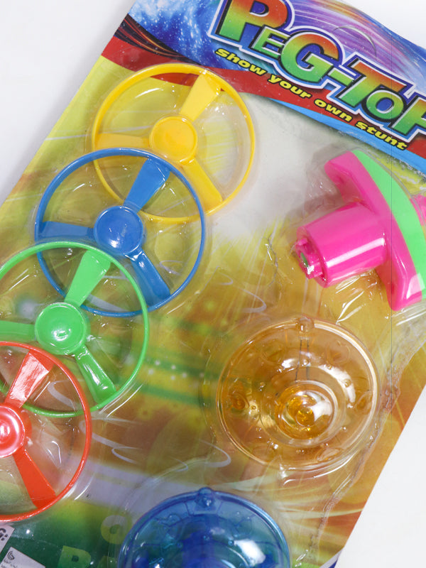 Multicolor Peg-Top Spinning Top Set