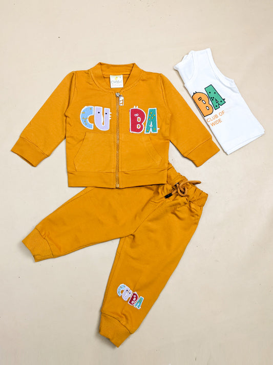 3Mth - 9Mth Cuba Mustard Baba Suit For Newborns NBS148