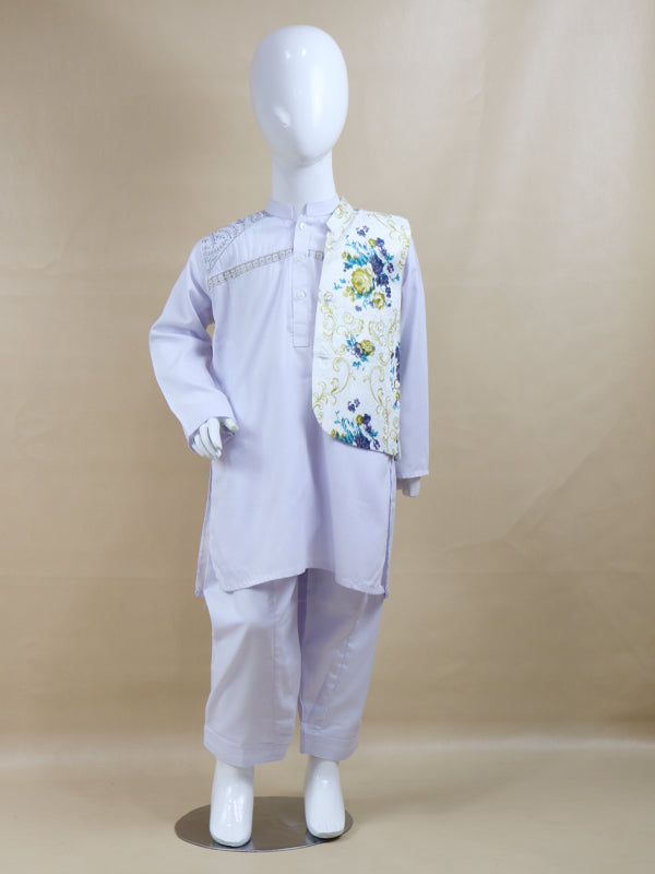 BKS03 AM Boys Waistcoat Kameez Shalwar Suit 2Yrs - 14Yrs 04