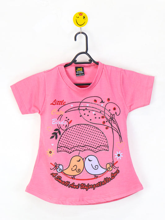 TB Girls T-Shirt 2.5 Yrs - 7 Yrs  Cute Birds Pink