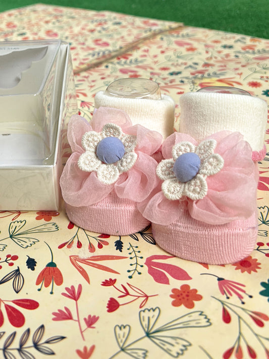 Floral Booties For Newborn NB13