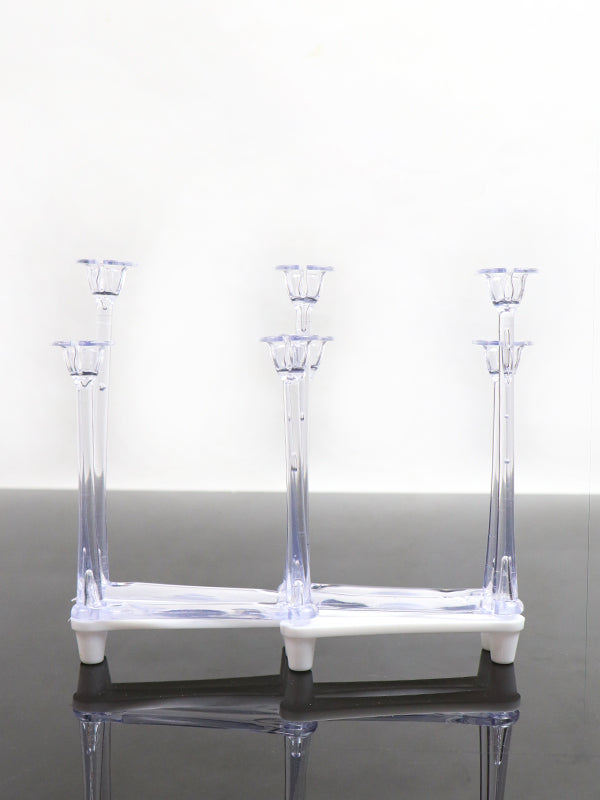 Foldable Glass Stand & Candle Stand White