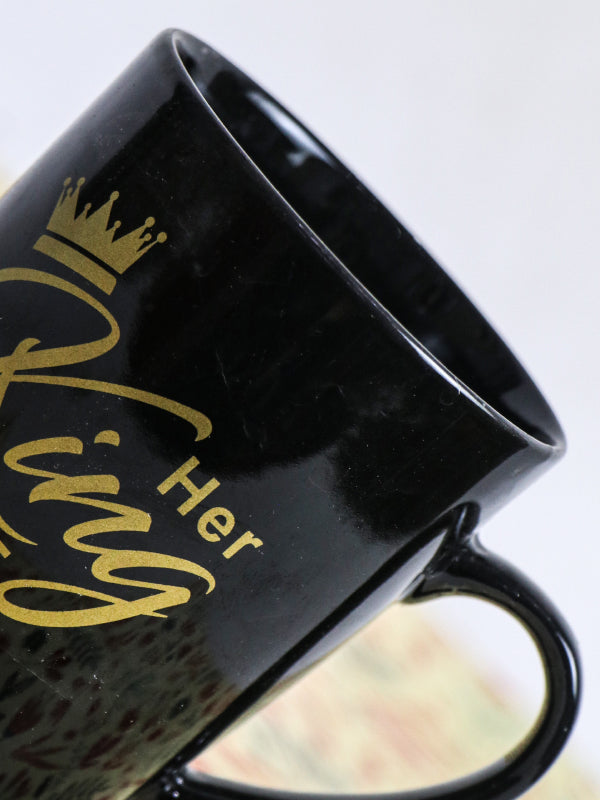 King Black Coffee Mug with Spoon