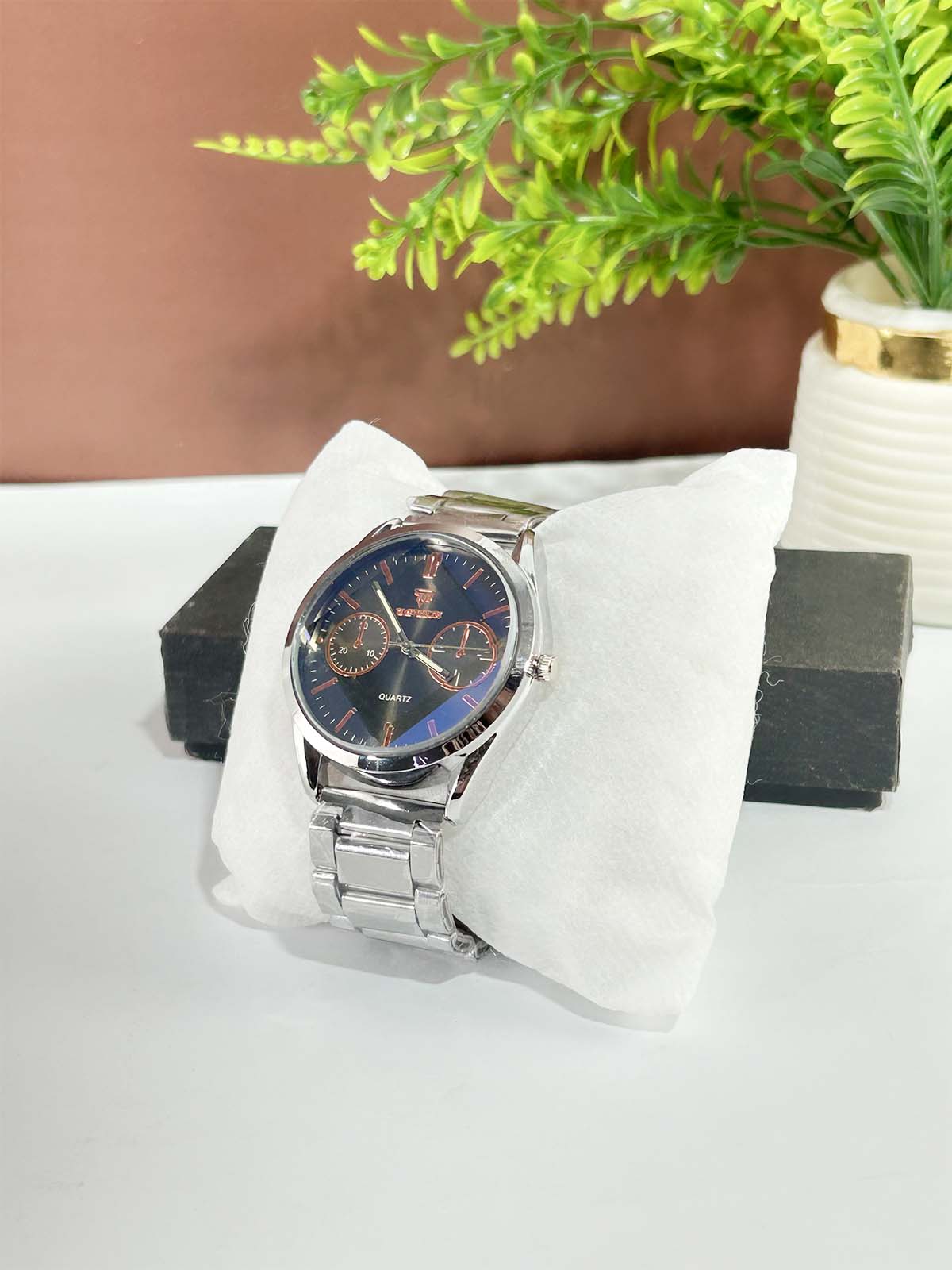 Silver Stainless Steel Watch For Men MW201