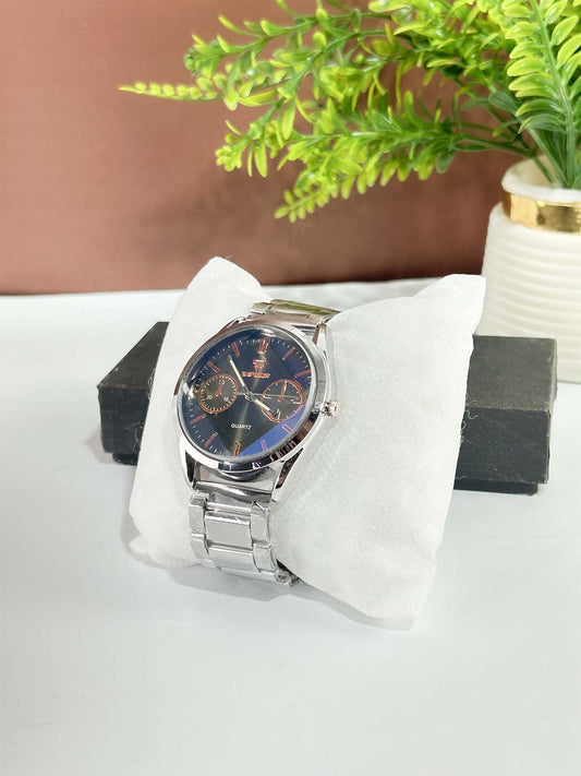 Silver Stainless Steel Watch For Men MW201