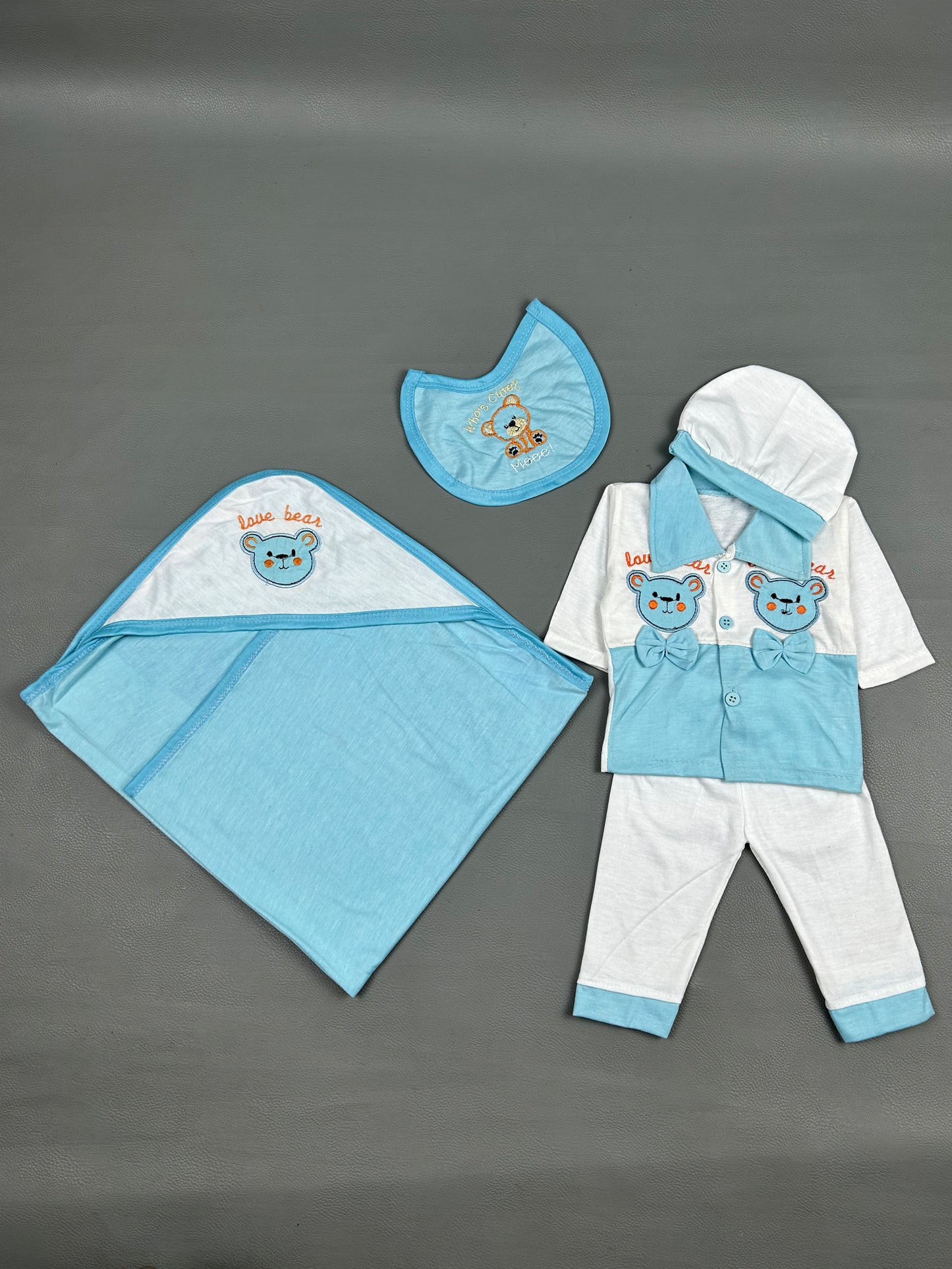 0Mth - 3Mth Love Blue 5Pcs Gift Set For Newborn NBGS133