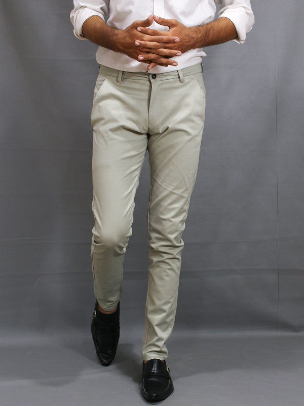 Smoke White Cotton Chino Pant For Men MCP06